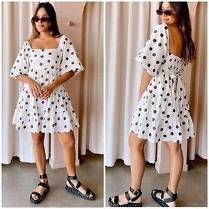 Anthropologie Faithful the brand polka dots mini dress